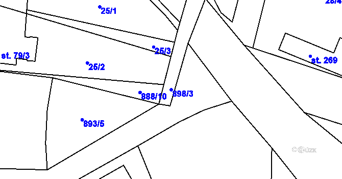 Parcela st. 898/3 v KÚ Tuněchody, Katastrální mapa