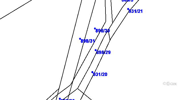 Parcela st. 898/29 v KÚ Tuněchody, Katastrální mapa
