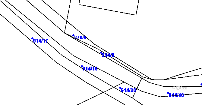 Parcela st. 914/6 v KÚ Tuněchody, Katastrální mapa