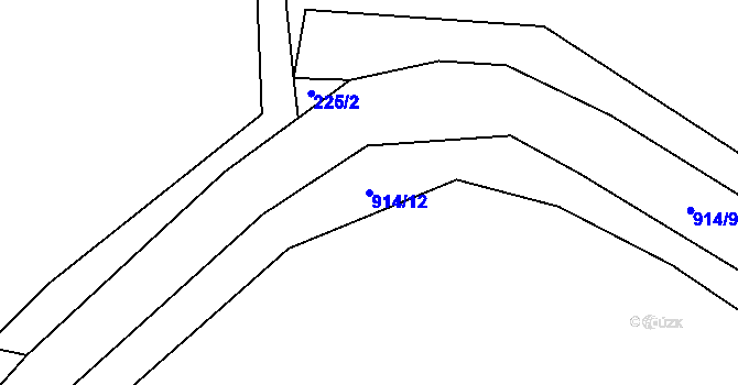Parcela st. 914/12 v KÚ Tuněchody, Katastrální mapa