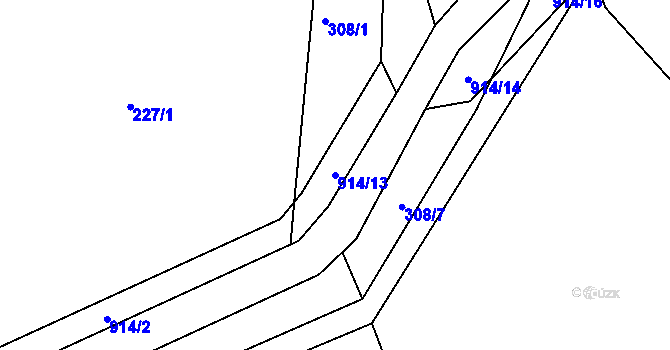 Parcela st. 914/13 v KÚ Tuněchody, Katastrální mapa