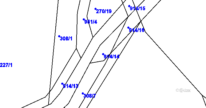 Parcela st. 914/14 v KÚ Tuněchody, Katastrální mapa