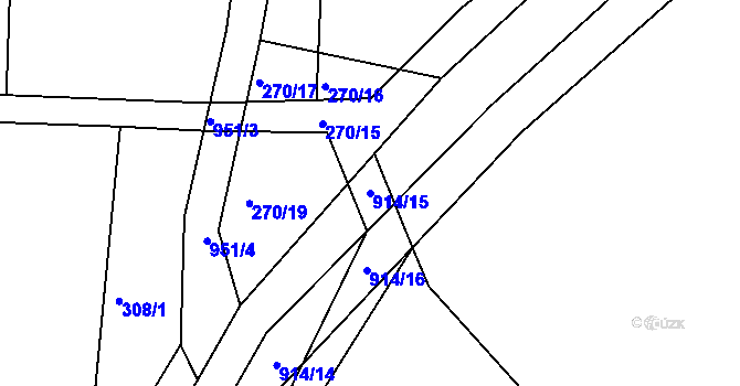 Parcela st. 914/15 v KÚ Tuněchody, Katastrální mapa
