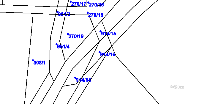 Parcela st. 914/16 v KÚ Tuněchody, Katastrální mapa