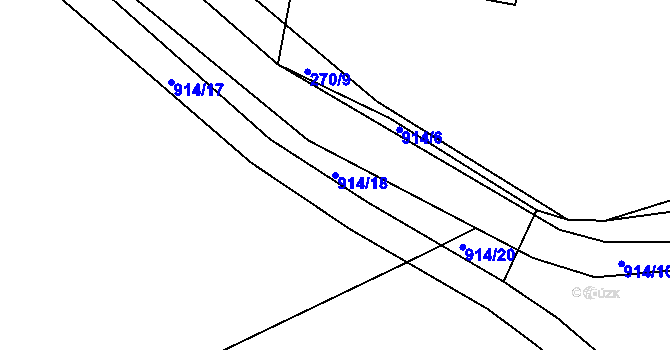 Parcela st. 914/18 v KÚ Tuněchody, Katastrální mapa