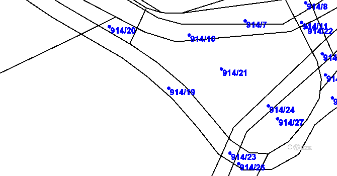 Parcela st. 914/19 v KÚ Tuněchody, Katastrální mapa