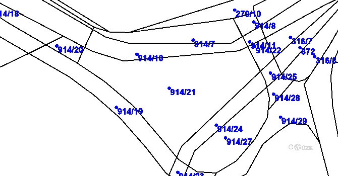 Parcela st. 914/21 v KÚ Tuněchody, Katastrální mapa