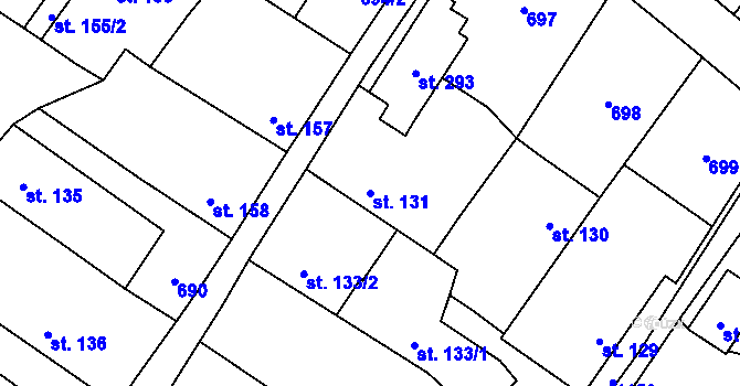 Parcela st. 131 v KÚ Adamov u Tupadel, Katastrální mapa