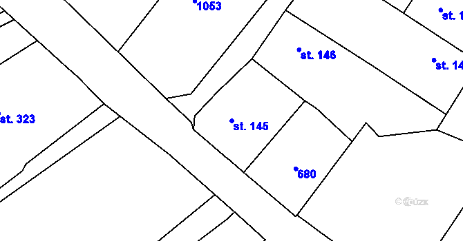 Parcela st. 145 v KÚ Adamov u Tupadel, Katastrální mapa