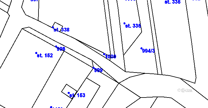 Parcela st. 1000 v KÚ Adamov u Tupadel, Katastrální mapa