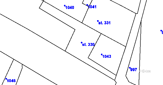 Parcela st. 330 v KÚ Adamov u Tupadel, Katastrální mapa