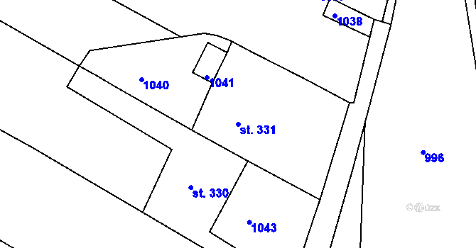 Parcela st. 331 v KÚ Adamov u Tupadel, Katastrální mapa
