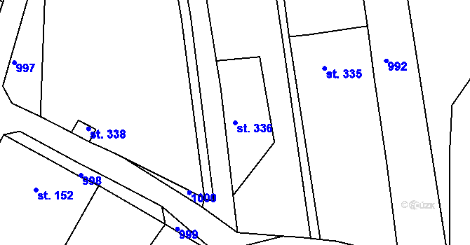 Parcela st. 336 v KÚ Adamov u Tupadel, Katastrální mapa