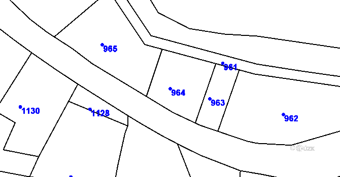 Parcela st. 964 v KÚ Adamov u Tupadel, Katastrální mapa