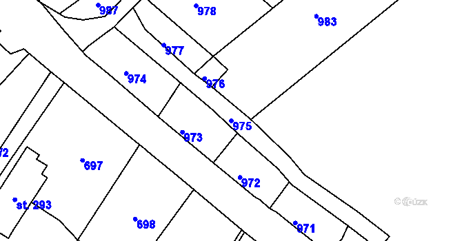 Parcela st. 975 v KÚ Adamov u Tupadel, Katastrální mapa