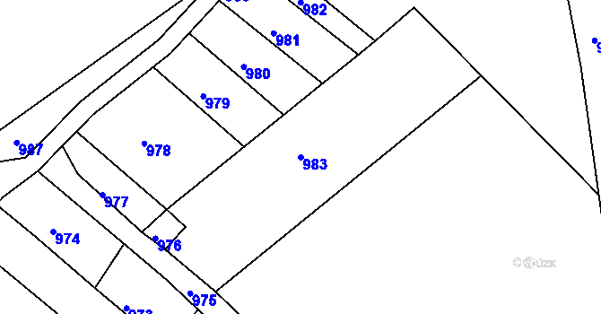 Parcela st. 983 v KÚ Adamov u Tupadel, Katastrální mapa