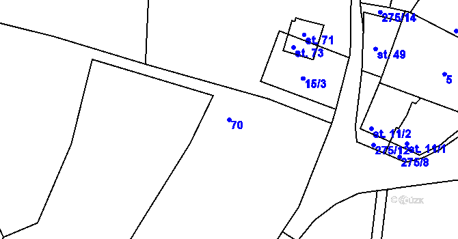 Parcela st. 70 v KÚ Schořov, Katastrální mapa