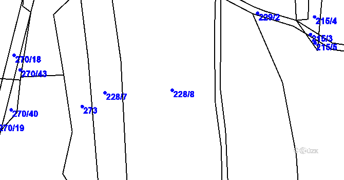 Parcela st. 228/8 v KÚ Schořov, Katastrální mapa