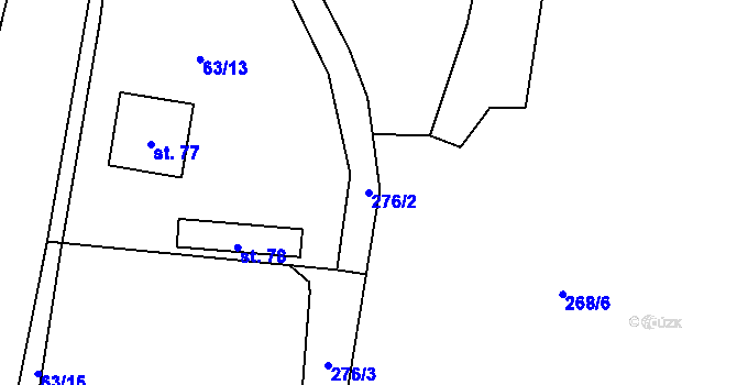 Parcela st. 276/2 v KÚ Schořov, Katastrální mapa