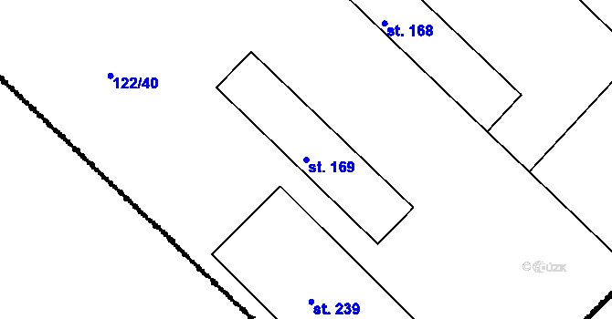 Parcela st. 169 v KÚ Tupadly u Čáslavi, Katastrální mapa