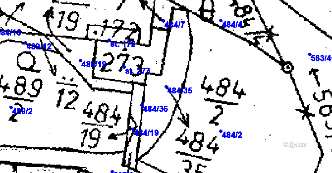Parcela st. 484/35 v KÚ Tupadly u Čáslavi, Katastrální mapa