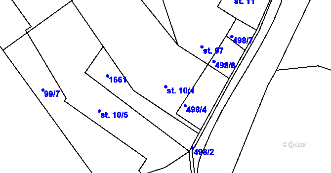 Parcela st. 10/4 v KÚ Tupadly u Čáslavi, Katastrální mapa