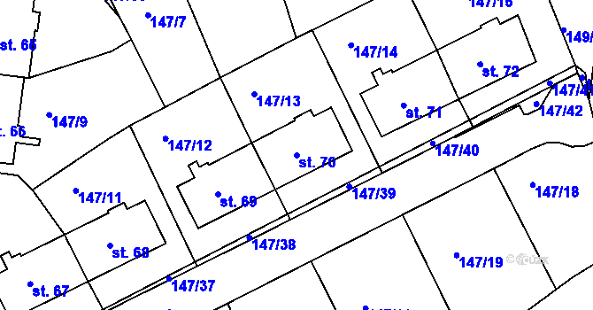Parcela st. 70 v KÚ Drslavice u Tupadel, Katastrální mapa