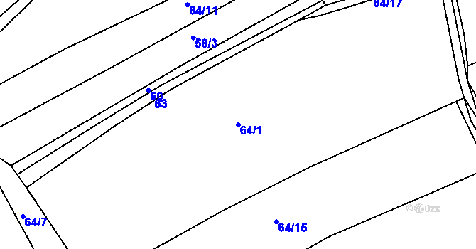 Parcela st. 64/1 v KÚ Drslavice u Tupadel, Katastrální mapa