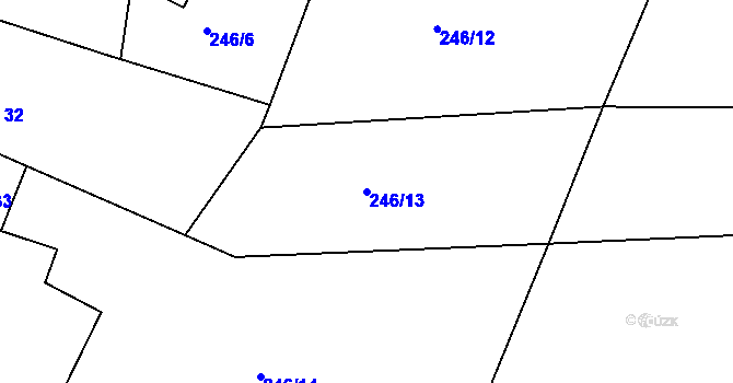 Parcela st. 246/13 v KÚ Drslavice u Tupadel, Katastrální mapa