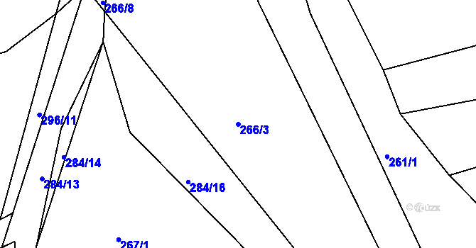 Parcela st. 266/3 v KÚ Drslavice u Tupadel, Katastrální mapa