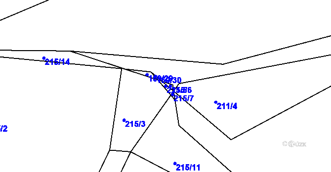 Parcela st. 215/5 v KÚ Drslavice u Tupadel, Katastrální mapa