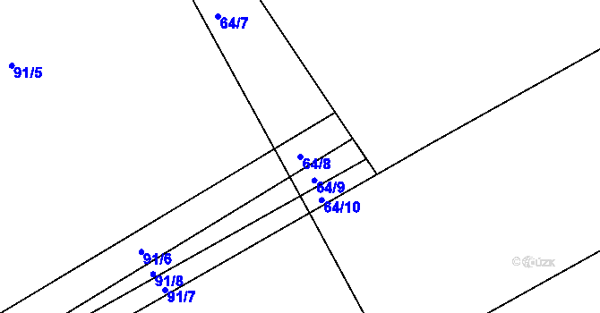Parcela st. 64/8 v KÚ Drslavice u Tupadel, Katastrální mapa