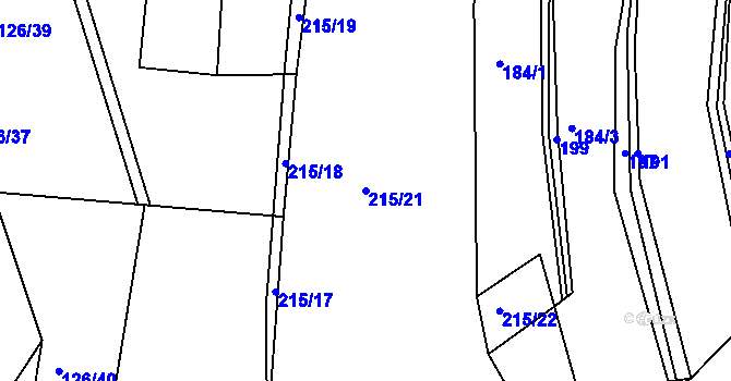 Parcela st. 215/21 v KÚ Drslavice u Tupadel, Katastrální mapa
