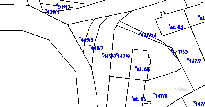 Parcela st. 449/8 v KÚ Drslavice u Tupadel, Katastrální mapa