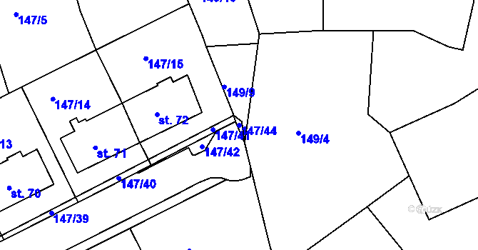 Parcela st. 147/44 v KÚ Drslavice u Tupadel, Katastrální mapa