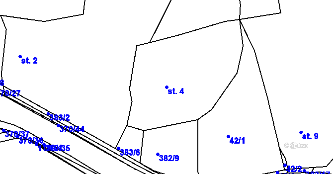 Parcela st. 4 v KÚ Tajanov u Tupadel, Katastrální mapa