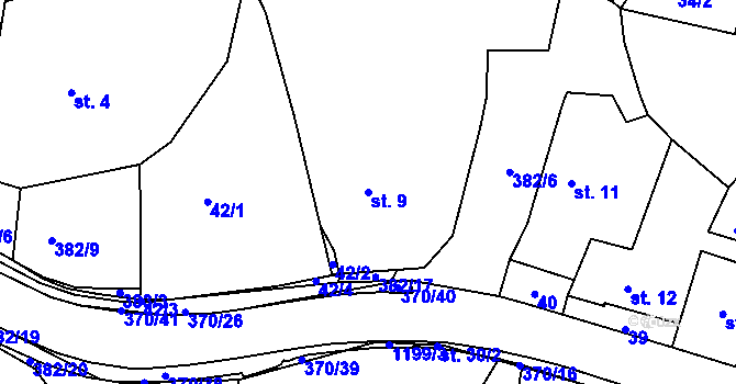 Parcela st. 9 v KÚ Tajanov u Tupadel, Katastrální mapa