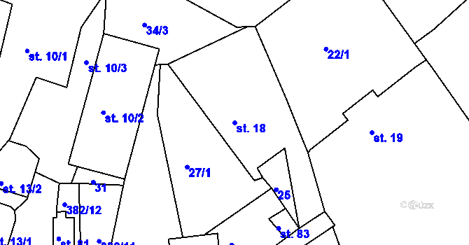 Parcela st. 18 v KÚ Tajanov u Tupadel, Katastrální mapa