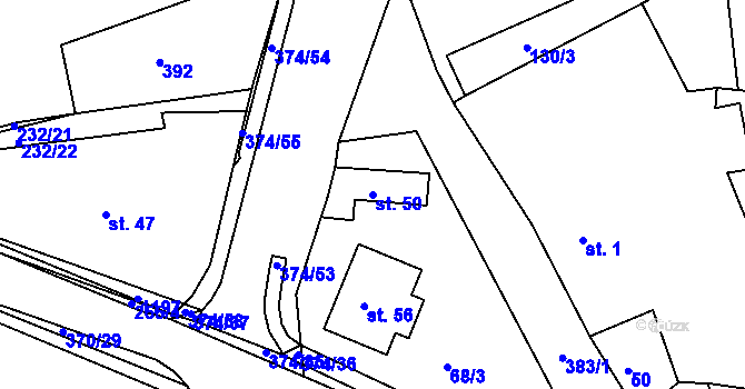 Parcela st. 50 v KÚ Tajanov u Tupadel, Katastrální mapa