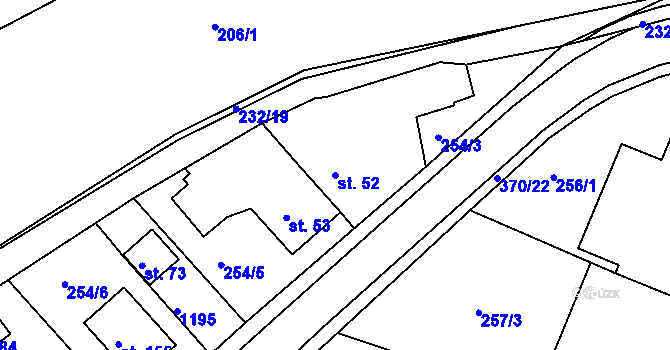 Parcela st. 52 v KÚ Tajanov u Tupadel, Katastrální mapa