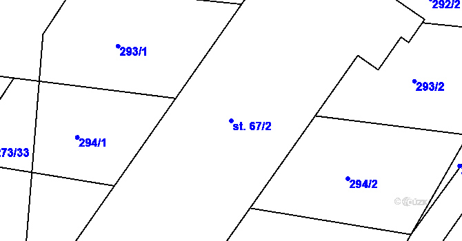 Parcela st. 67/2 v KÚ Tajanov u Tupadel, Katastrální mapa