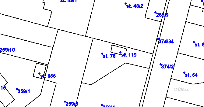 Parcela st. 76 v KÚ Tajanov u Tupadel, Katastrální mapa