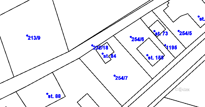 Parcela st. 84 v KÚ Tajanov u Tupadel, Katastrální mapa
