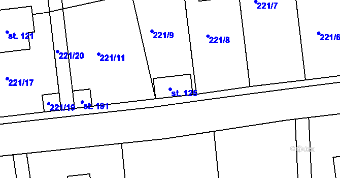 Parcela st. 125 v KÚ Tajanov u Tupadel, Katastrální mapa