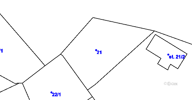 Parcela st. 21 v KÚ Tajanov u Tupadel, Katastrální mapa