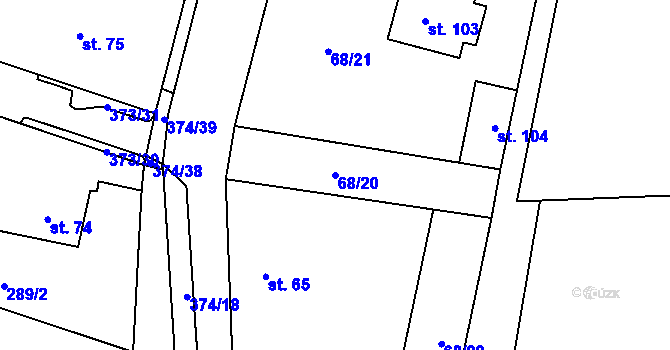 Parcela st. 68/20 v KÚ Tajanov u Tupadel, Katastrální mapa