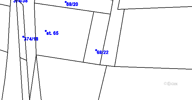 Parcela st. 68/22 v KÚ Tajanov u Tupadel, Katastrální mapa