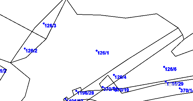 Parcela st. 126/1 v KÚ Tajanov u Tupadel, Katastrální mapa