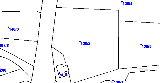Parcela st. 130/2 v KÚ Tajanov u Tupadel, Katastrální mapa