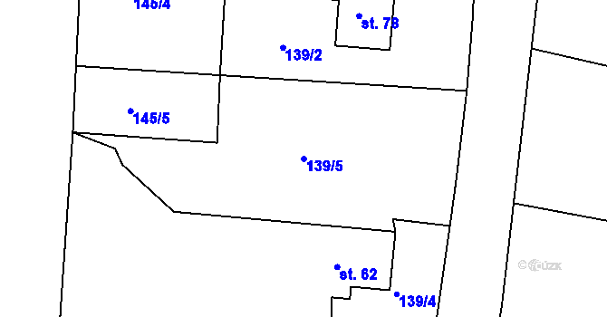 Parcela st. 139/5 v KÚ Tajanov u Tupadel, Katastrální mapa